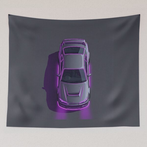 Item preview, JDM Nissan Silvia S15 Neon Magenta Top View Vector Illustration designed and sold by Motorline44.