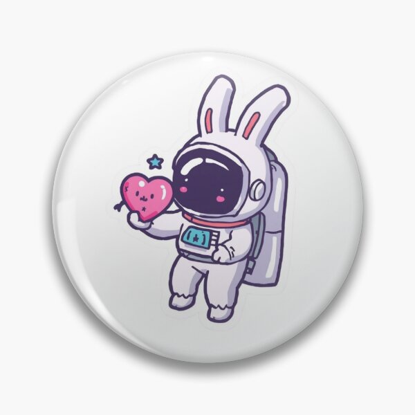 Item preview, Cute Bunny Astronaut Holding Heart Sticker designed and sold by redblink store.