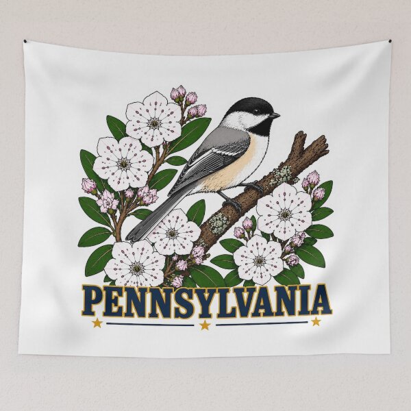 Item preview, Pennsylvania Chickadee & Mountain Laurel Homage designed and sold by The-Drip-Studio.