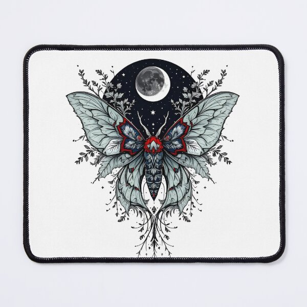 Item preview, Gothic Moth Moon Phase Floral Art designed and sold by NoctisCurio.