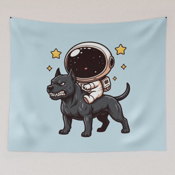 Item preview,  Fierce Pitbull Dog Walker Astronaut Galaxy Explorer designed and sold by NosandEdgy.