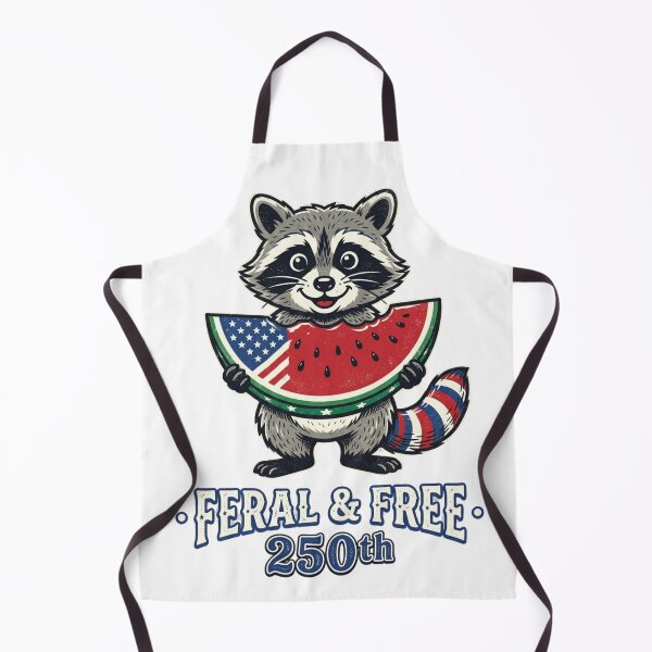 Item preview, Feral and Free 250th Raccoon America Flag designed and sold by ShopVelona.