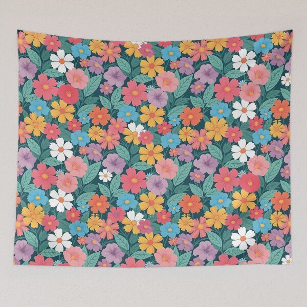 Item preview, Retro 70s Wildflower Meadow Seamless Floral Pattern designed and sold by ayatstudio.