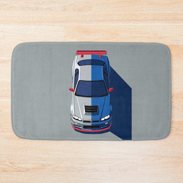 Item preview, Nissan Skyline GT-R R34 Blue and Silver JDM Top View Vector Illustration designed and sold by Motorline44.