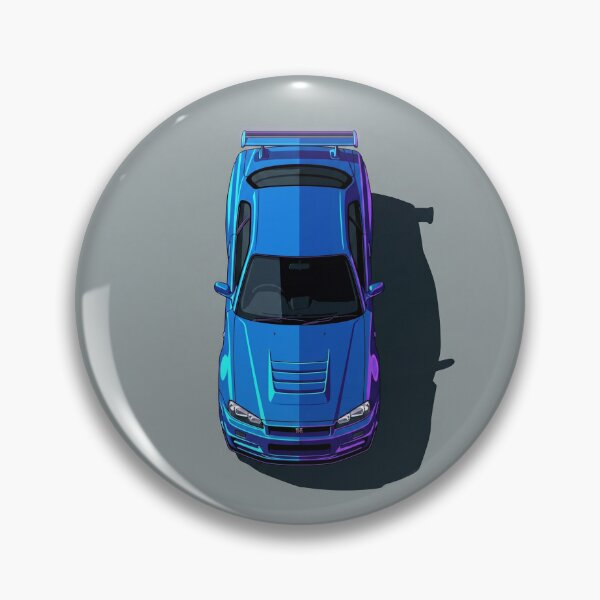 Item preview, Nissan Skyline GT-R R34 Blue and Purple JDM Top View Vector Illustration designed and sold by Motorline44.
