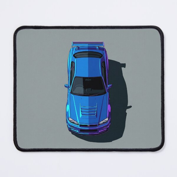 Item preview, Nissan Skyline GT-R R34 Blue and Purple JDM Top View Vector Illustration designed and sold by Motorline44.