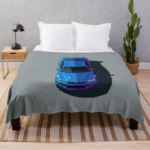 Item preview, Nissan Skyline GT-R R34 Blue and Purple JDM Top View Vector Illustration designed and sold by Motorline44.