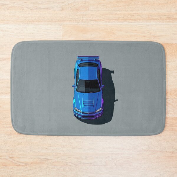 Item preview, Nissan Skyline GT-R R34 Blue and Purple JDM Top View Vector Illustration designed and sold by Motorline44.