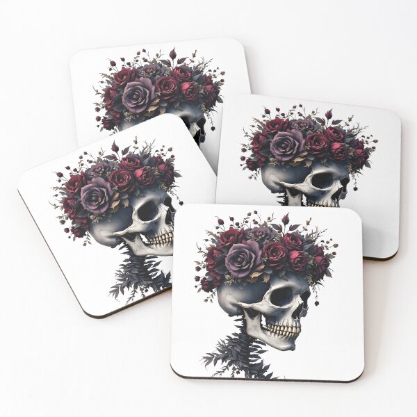 Item preview, Victorian Skull Dark Rose Crown Gothic Art designed and sold by NoctisCurio.