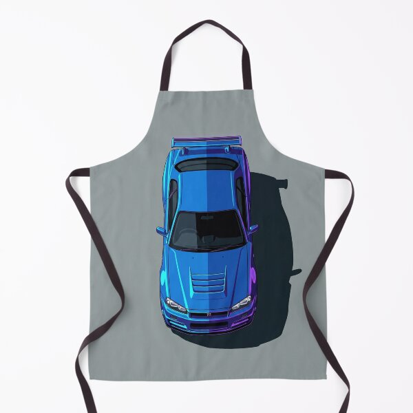 Item preview, Nissan Skyline GT-R R34 Blue and Purple JDM Top View Vector Illustration designed and sold by Motorline44.