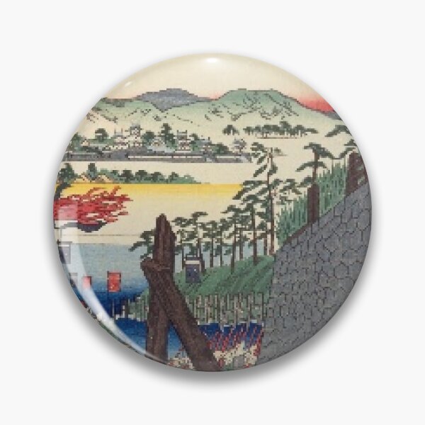 Item preview, Okazaki on the Tokaido Road – Vintage Japanese Ukiyo-e Landscape designed and sold by vekotpu.