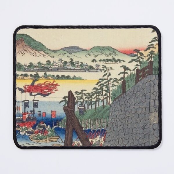 Item preview, Okazaki on the Tokaido Road – Vintage Japanese Ukiyo-e Landscape designed and sold by vekotpu.