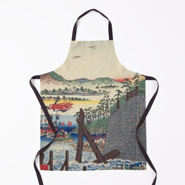 Item preview, Okazaki on the Tokaido Road – Vintage Japanese Ukiyo-e Landscape designed and sold by vekotpu.