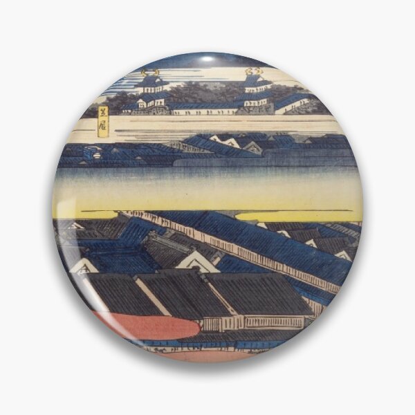 Item preview, Nagoya Castle Town – Vintage Ukiyo-e Tokaido Landscape Print designed and sold by vekotpu.