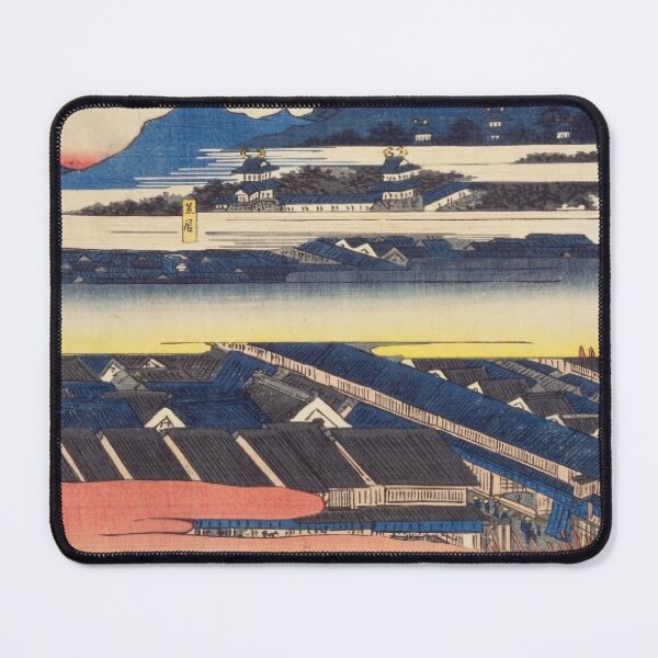 Item preview, Nagoya Castle Town – Vintage Ukiyo-e Tokaido Landscape Print designed and sold by vekotpu.