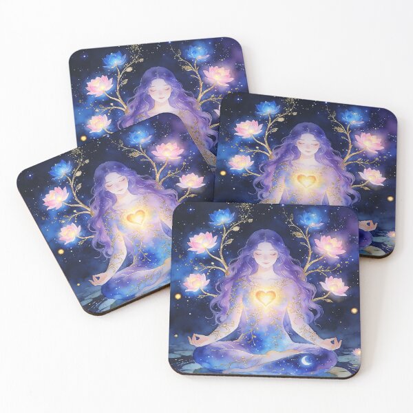 Item preview, heart chakra meditation goddess designed and sold by soulfulpalette.