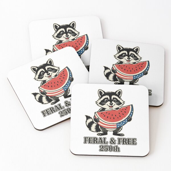 Item preview, Feral and Free 250th Bold Patriotic Raccoon designed and sold by ShopVelona.