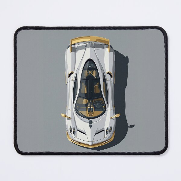 Item preview, Pagani Huayra White and Gold Hypercar Top View Vector Illustration designed and sold by Motorline44.
