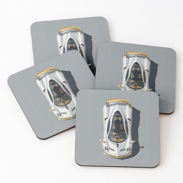 Item preview, Pagani Huayra White and Gold Hypercar Top View Vector Illustration designed and sold by Motorline44.