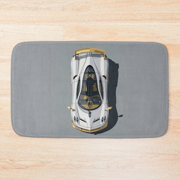Item preview, Pagani Huayra White and Gold Hypercar Top View Vector Illustration designed and sold by Motorline44.