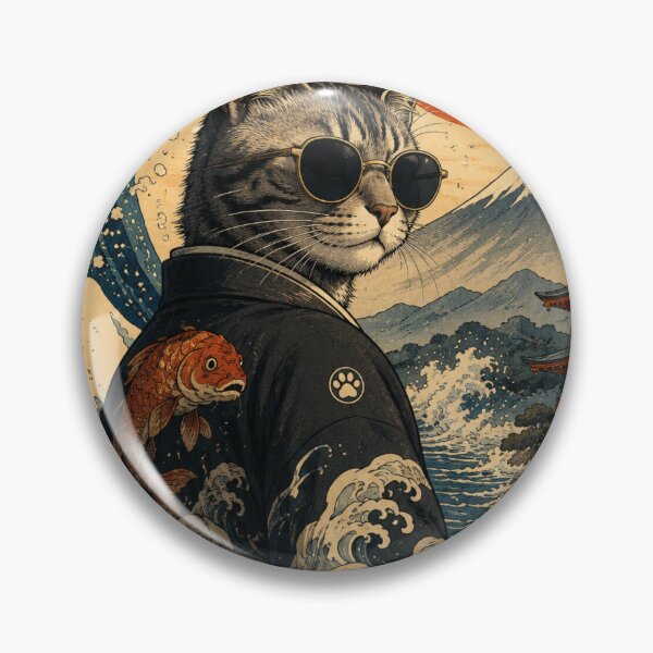 Artikelvorschau, Samurai Cat of the Great Wave entworfen und verkauft von funny things random.