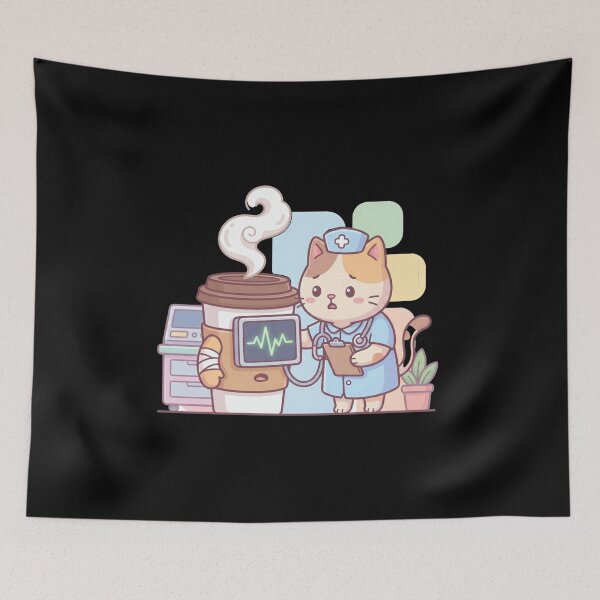 Item preview, Chibi Cat Nurse Coffee Care designed and sold by AbanoubStore.