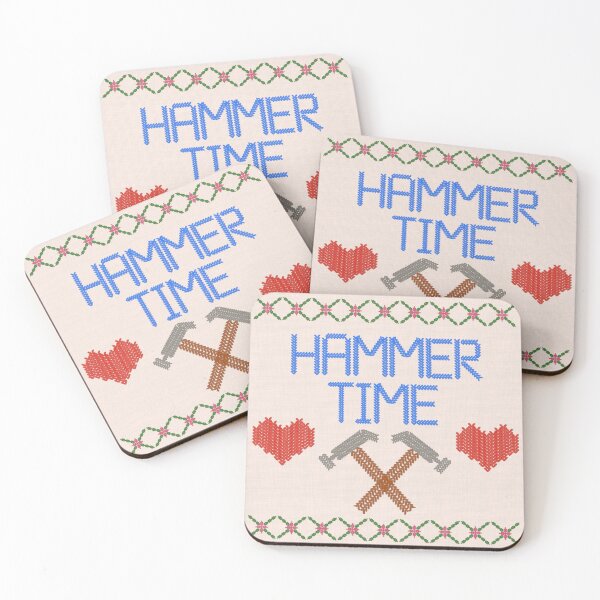 Item preview, Hammer Time Funny Carpenter Gift Cross Stitch Style Craft Art designed and sold by Clean White Paper.
