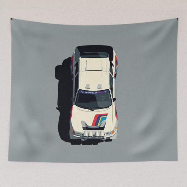 Item preview, Peugeot 205 T16 Group B Rally Top View Vector Illustration designed and sold by Motorline44.