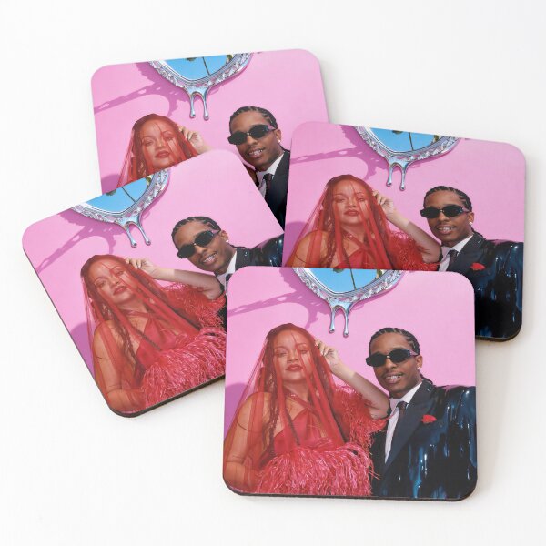 Item preview, Surreal Rihanna & A$AP Rocky Melting Pink Collage designed and sold by y2kponyclub.