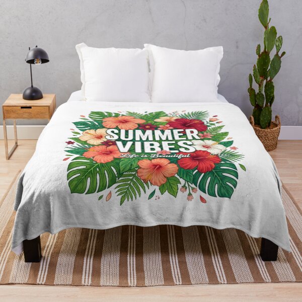 Item preview, Summer Vibes Tropical Floral Life is Beautiful designed and sold by ShopVelona.