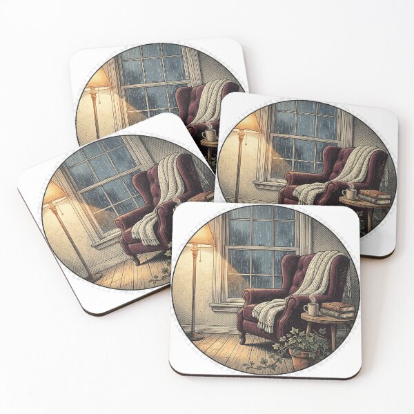 Item preview, Cozy Reading Nook Rainy Window Book Lover Gift designed and sold by FoxglovePress.