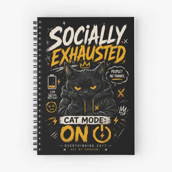 Item preview, Socially Exhausted Cat Mode ON | Introvert Cat Aesthetic designed and sold by LowBatteryStudio ⭐.