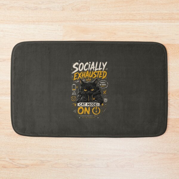 Item preview, Socially Exhausted Cat Mode ON | Introvert Cat Aesthetic designed and sold by LowBatteryStudio ⭐.