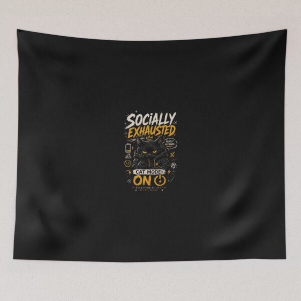 Item preview, Socially Exhausted Cat Mode ON | Introvert Cat Aesthetic designed and sold by LowBatteryStudio ⭐.