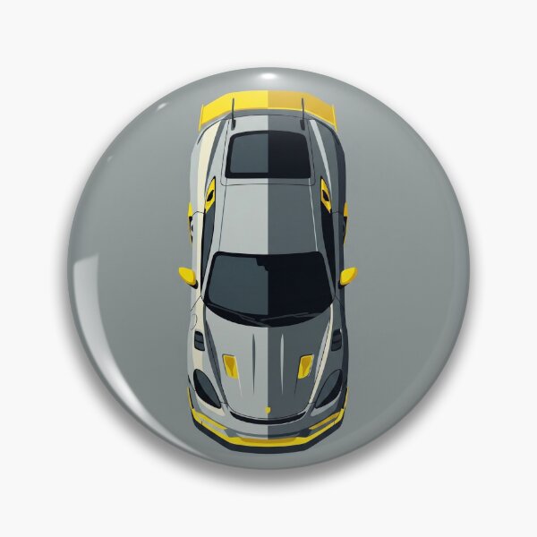 Item preview, Porsche Cayman GT4 RS Grey and Yellow Top View Vector Art designed and sold by Motorline44.