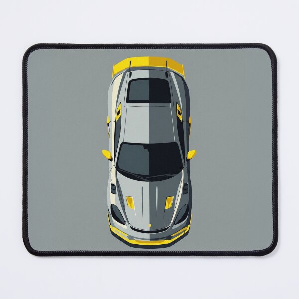 Item preview, Porsche Cayman GT4 RS Grey and Yellow Top View Vector Art designed and sold by Motorline44.