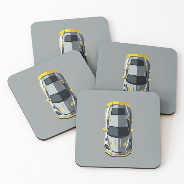 Item preview, Porsche Cayman GT4 RS Grey and Yellow Top View Vector Art designed and sold by Motorline44.
