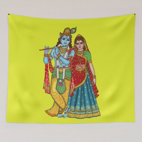 Item preview, Radha Krishna Artwork | Divine Hindu Spiritual Digital Painting designed and sold by Harshit_Digital_Arts.
