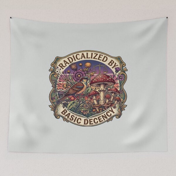Item preview, Radicalized by Basic Decency Peace Dove Equality Funny Feminist Activist designed and sold by gear-posters.