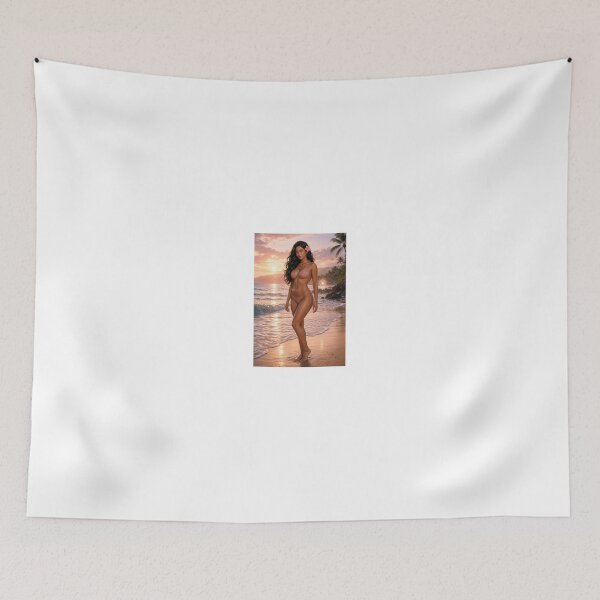 Item preview, Shanti Riveria in Pink Bikini at Sunset Beach designed and sold by CathryneDelamort.