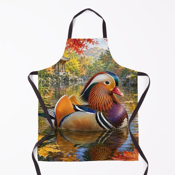 Aperçu de l'œuvre Canard mandarin dans un jardin d'automne créée et vendue par Pixel Junkies Studio.