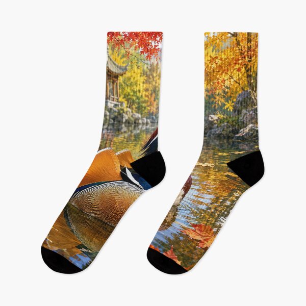 Item preview, Mandarin Duck in Autumn Garden designed and sold by Pixel Junkies Studio.