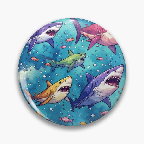 Item preview, Vibrant Deep Sea Shark Party Colorful Great White Pattern designed and sold by dcohea.