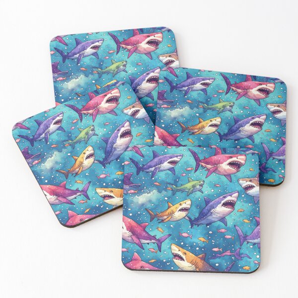 Item preview, Vibrant Deep Sea Shark Party Colorful Great White Pattern designed and sold by dcohea.