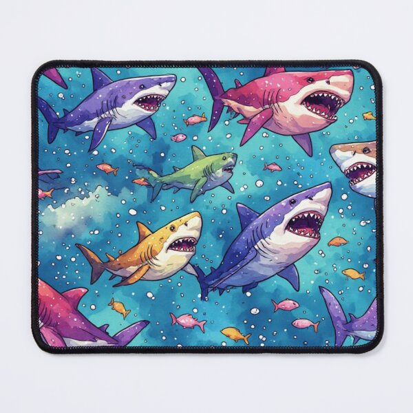 Item preview, Vibrant Deep Sea Shark Party Colorful Great White Pattern designed and sold by dcohea.