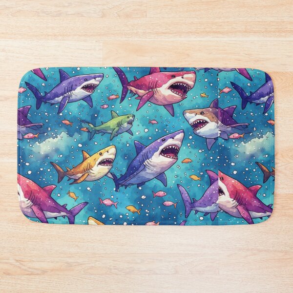 Item preview, Vibrant Deep Sea Shark Party Colorful Great White Pattern designed and sold by dcohea.