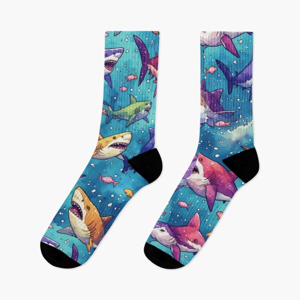 Item preview, Vibrant Deep Sea Shark Party Colorful Great White Pattern designed and sold by dcohea.