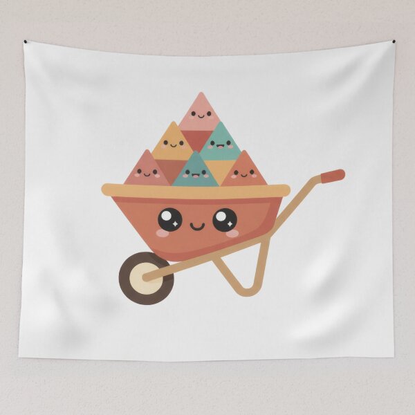 Item preview, Cute Cartoon Wheelbarrow and Happy Hills designed and sold by AbanoubStore.