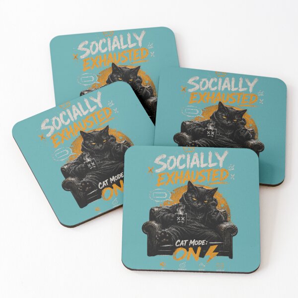 Item preview, Socially Exhausted Cat Mode ON | Introvert Cat Aesthetic designed and sold by LowBatteryStudio ⭐.