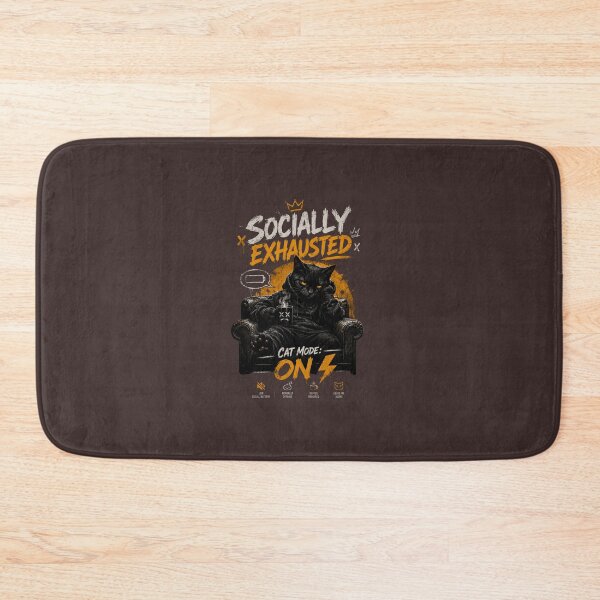 Item preview, Socially Exhausted Cat Mode ON | Introvert Cat Aesthetic designed and sold by LowBatteryStudio ⭐.